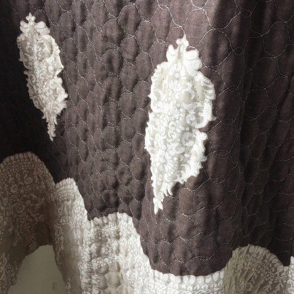 Victorian vintage ruffle bow quilt brown dress - Picture 4 of 8